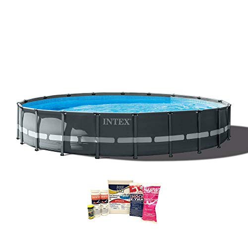 20ft x 48in Round Above Ground Pool Set with Pump, Ladder & Cleaning Kit