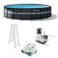 18ft x 52in Round Above Ground Swimming Pool Set with Pump