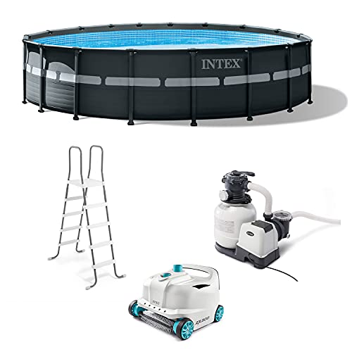 18ft x 52in Round Above Ground Swimming Pool Set with Pump