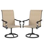 2-Piece Outdoor Patio Swivel Chairs, Brown