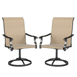 2-Piece Outdoor Patio Swivel Chairs, Brown