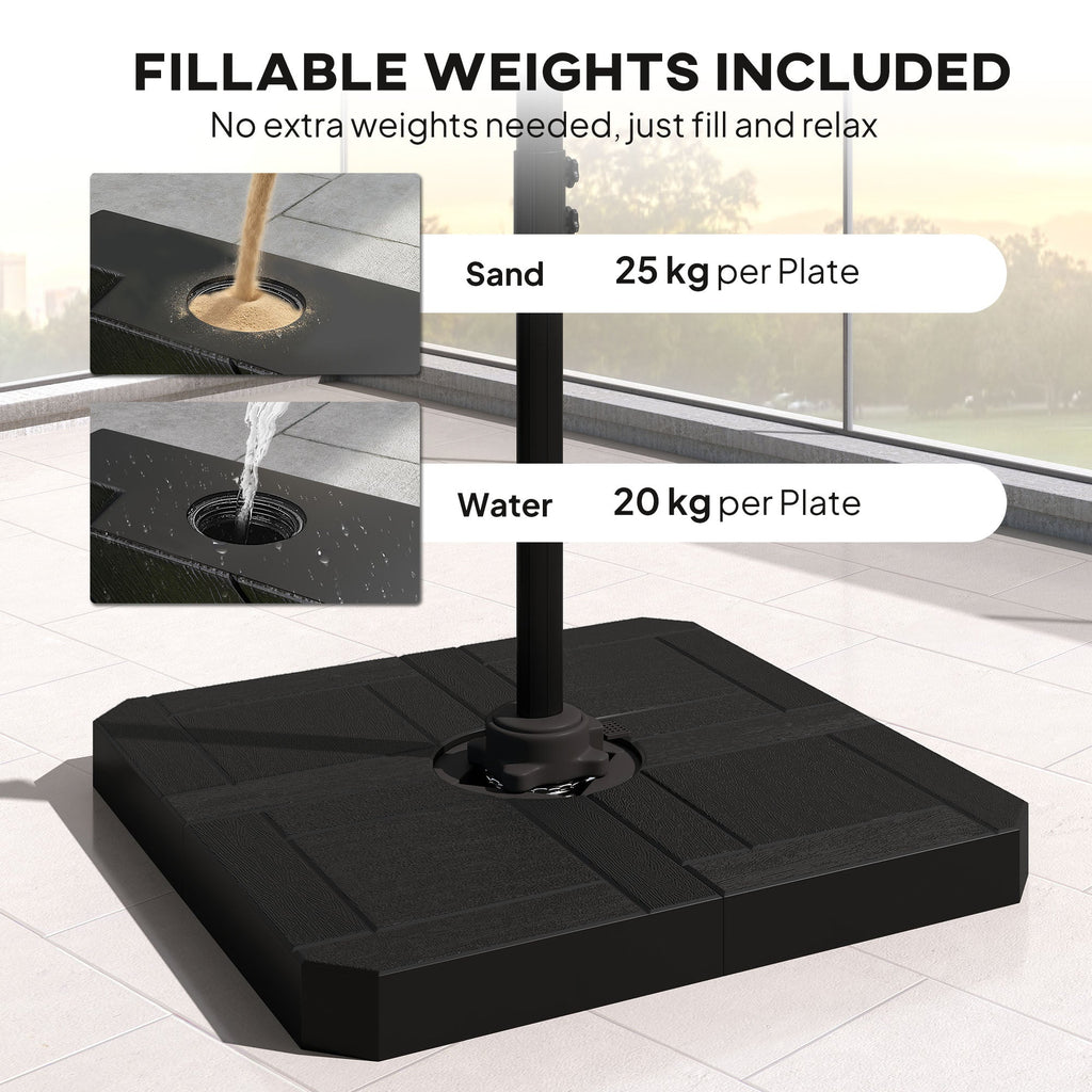 8' x 8' Cantilever Patio Umbrella with Base Weights, Dark Grey