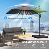 8' x 8' Cantilever Patio Umbrella with Base Weights, Dark Grey