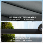 8' x 8' Cantilever Patio Umbrella with Base Weights, Dark Grey