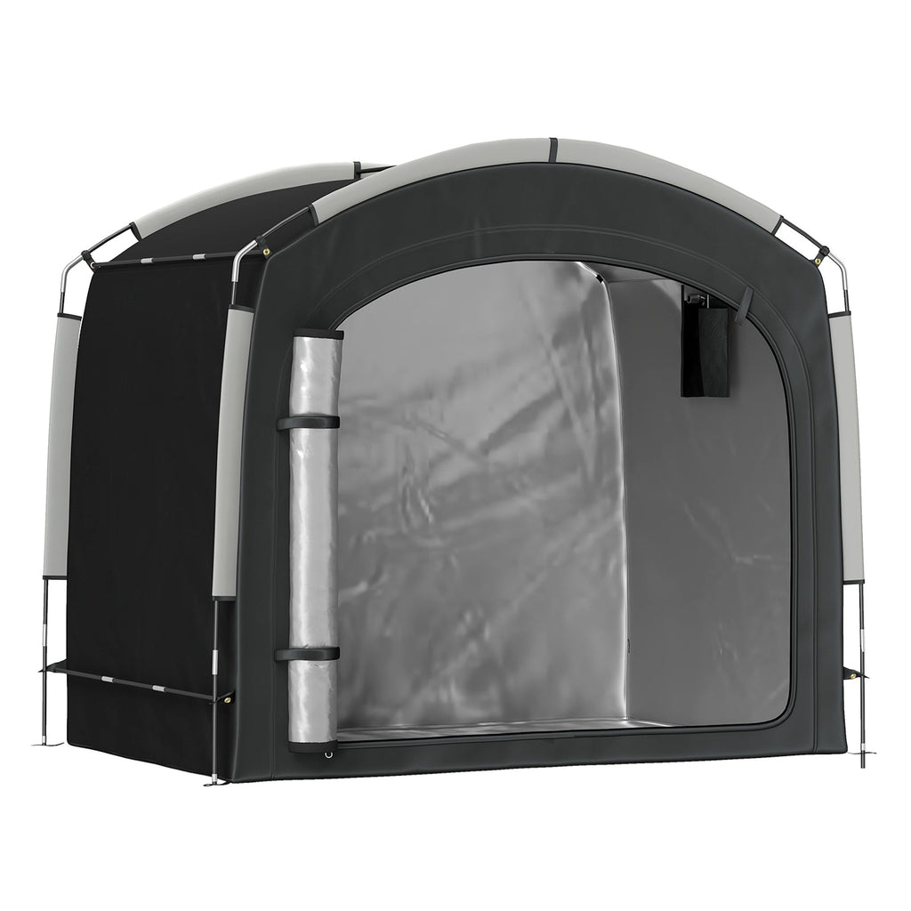 Bike Storage Tent with 210D Oxford Fabric and Carry Bag for 3-4 Bikes, Black