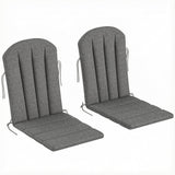 2-Piece Adirondack Chair Cushion Set with Ties, Outdoor Seat Cushions Dark Grey