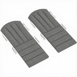 2-Piece Adirondack Chair Cushion Set with Ties, Outdoor Seat Cushions Dark Grey