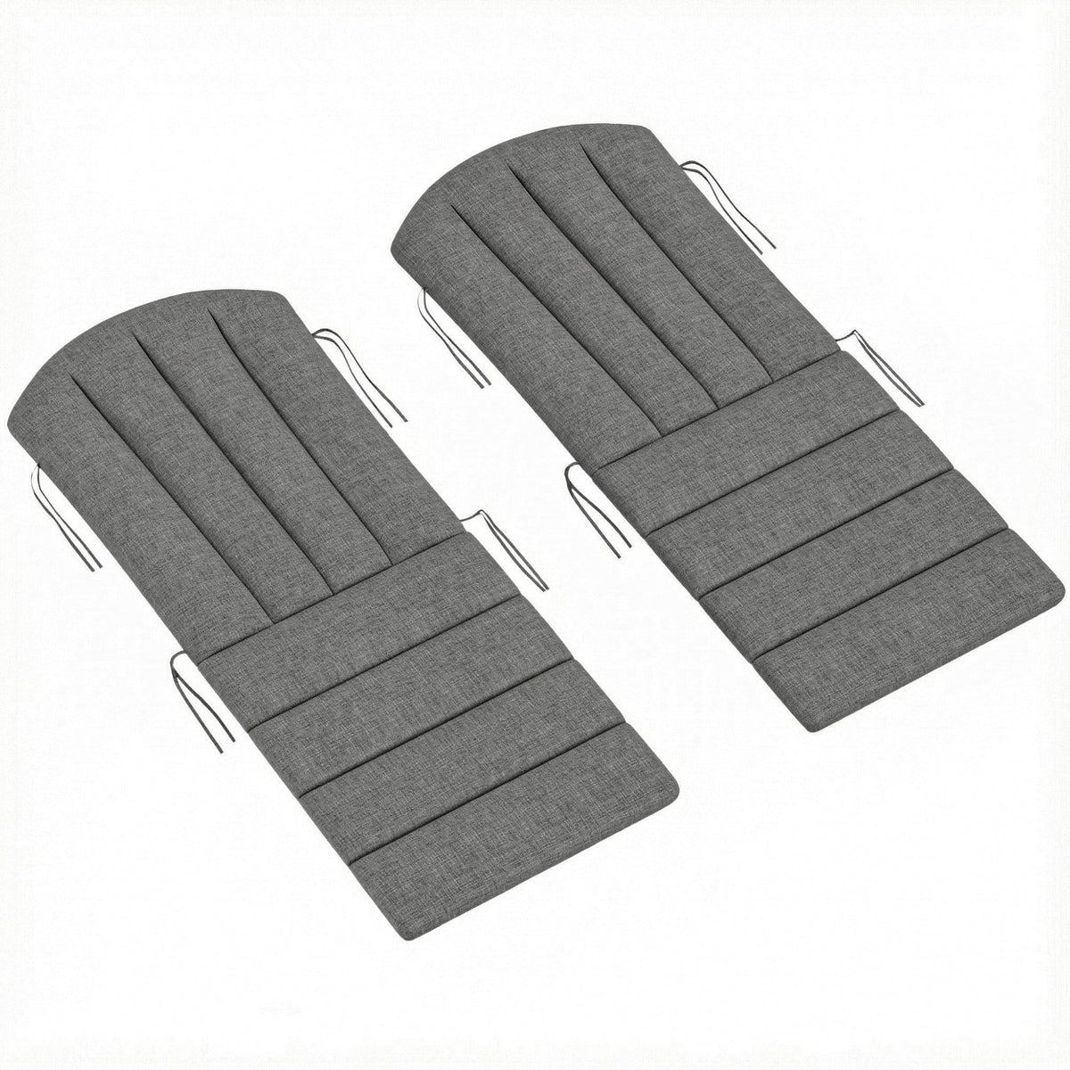 2-Piece Adirondack Chair Cushion Set with Ties, Outdoor Seat Cushions Dark Grey