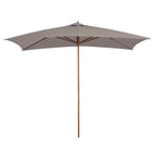 7' x 10' Wooden Patio Umbrella with Top Vent, Grey