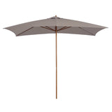 7' x 10' Wooden Patio Umbrella with Top Vent, Grey