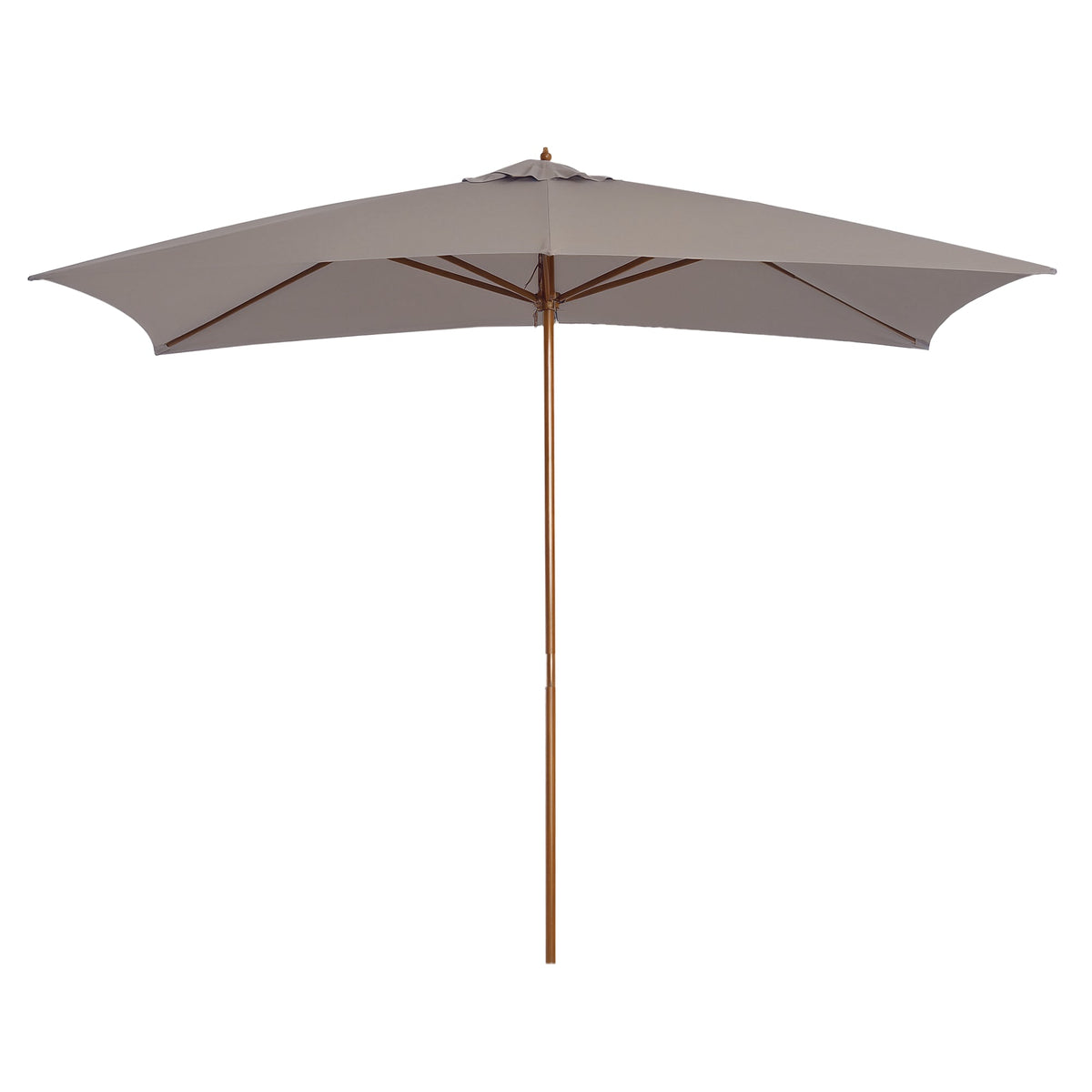 7' x 10' Wooden Patio Umbrella with Top Vent, Grey