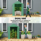 56" x 56" x 75" Raised Garden Bed Greenhouse with PE Cover, Green