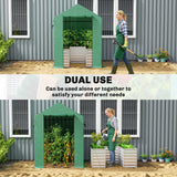 56" x 56" x 75" Raised Garden Bed Greenhouse with PE Cover, Green
