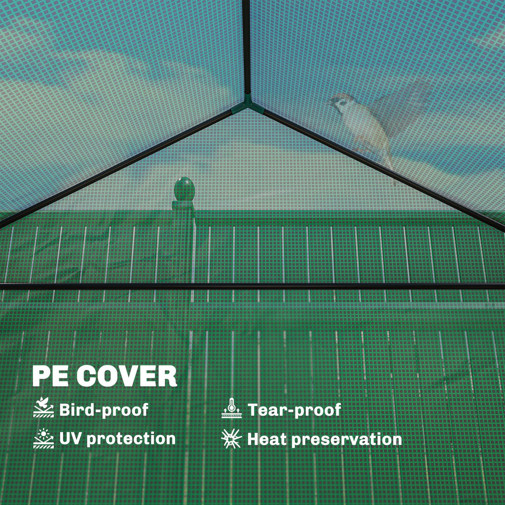 56" x 56" x 75" Raised Garden Bed Greenhouse with PE Cover, Green