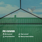 56" x 56" x 75" Raised Garden Bed Greenhouse with PE Cover, Green