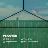 56" x 56" x 75" Raised Garden Bed Greenhouse with PE Cover, Green