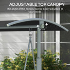 2 Person Porch Swing with Adjustable Canopy, Table and Storage Bag, Black