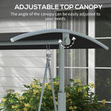 2 Person Porch Swing with Adjustable Canopy, Table and Storage Bag, Black