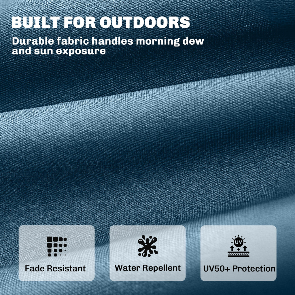 Memory Foam Sun Lounger Cushion with Ties, 190 x 60 cm, Blue