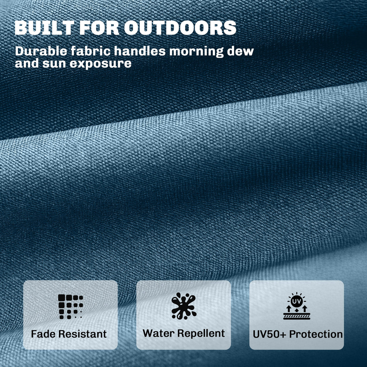 Memory Foam Sun Lounger Cushion with Ties, 190 x 60 cm, Blue