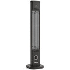 2000 W IR Patio Heater with Cover, Wall or Freestanding, Knob & Remote, Black