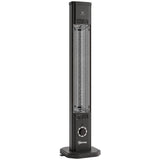 2000 W IR Patio Heater with Cover, Wall or Freestanding, Knob & Remote, Black