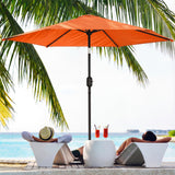 2.6 m Garden Parasol with Tilt, Crank, Vent & Aluminium Pole, Orange