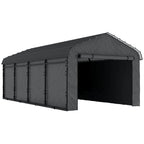 Onward 12' x 20' Heavy Duty Metal Carport with Galvanized Roof & Removable Sidewalls