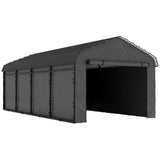 Onward 12' x 20' Heavy Duty Metal Carport with Galvanized Roof & Removable Sidewalls