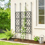 33.5 x 77.6 Inch Foldable Garden Trellis for Climbing Plants, Black