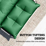 190 x 56 x 10cm Sun Lounger Cushions Set of 2, 220gsm UPF20+ Fabric with 6 Ties, Green