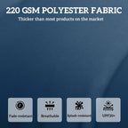 190x56x10cm Sun Lounger Cushions Set of 2 with 6 Ties, Thick 220gsm, Navy Blue