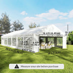 20' x 40' Heavy Duty Party Tent and Carport with Sidewalls, White