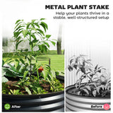 Set of 2 Galvanised Raised Beds with Stakes, 150 x 60 x 30 cm, Dark Grey