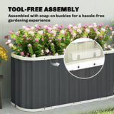 5' x 2' x 2' Galvanized Raised Garden Bed with Gloves, Dark Grey