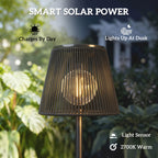 Outdoor Solar Floor Lamp with Light Sensor, Adjustable Height, Black