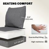 Set of 4 Outdoor Chair Cushions, 24" x 24", Grey
