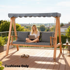 Set of 4 Outdoor Chair Cushions, 24" x 24", Grey