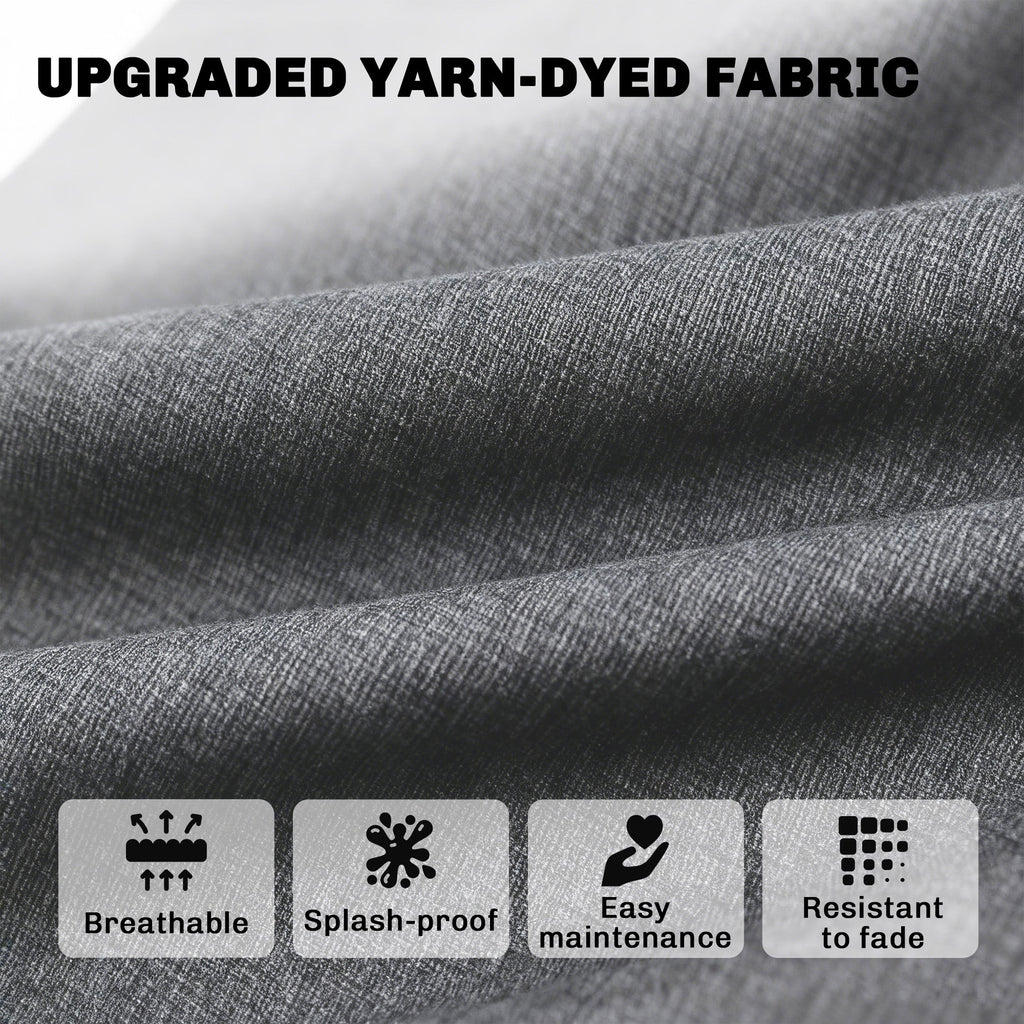 Set of 4 Outdoor Chair Cushions, 24" x 24", Grey