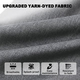 Set of 4 Outdoor Chair Cushions, 24" x 24", Grey