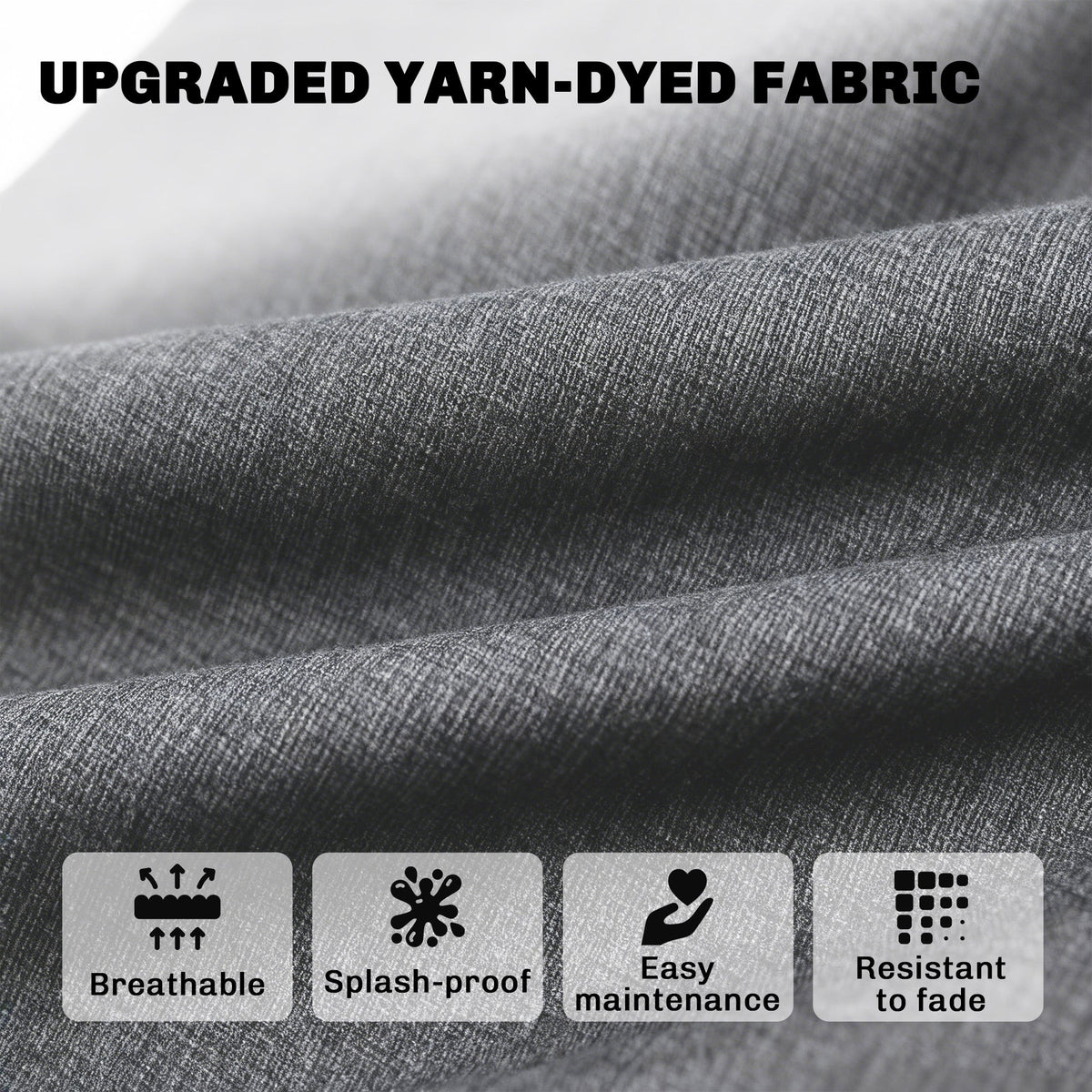 Set of 4 Outdoor Chair Cushions, 24" x 24", Grey