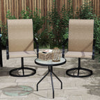 2-Piece Outdoor Patio Swivel Chairs, Brown