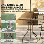 6 Piece Garden Dining Set with Umbrella and Folding Chairs, Dark Grey