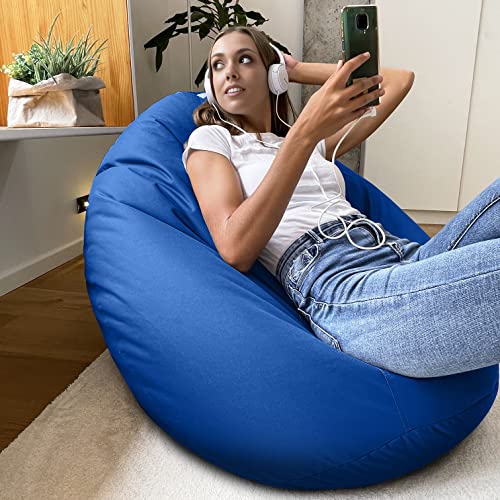 Aiire Modern Outdoor Bean Bag – Giant Pear Bean Bag XXL without Filling Included for Terrace or Garden – Bean Bag Chair Living Room or Youth Room Decoration – Gamer Blue