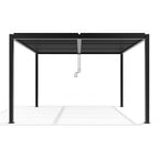 Primrose Deluxe Modern Patio Veranda Pergola Carport Black Charcoal with Louvered Shutter Roof 3m x 4m