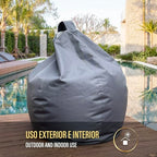Aiire Modern Outdoor Bean Bag – Giant Pear Bean Bag XXL without Filling Included for Terrace or Garden – Bean Bag Chair Living Room or Youth Room Decoration – Gamer Blue
