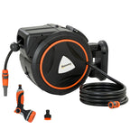 28+2m Retractable Wall-Mount Hose Reel with Auto Retraction & 180° Swivel, Orange