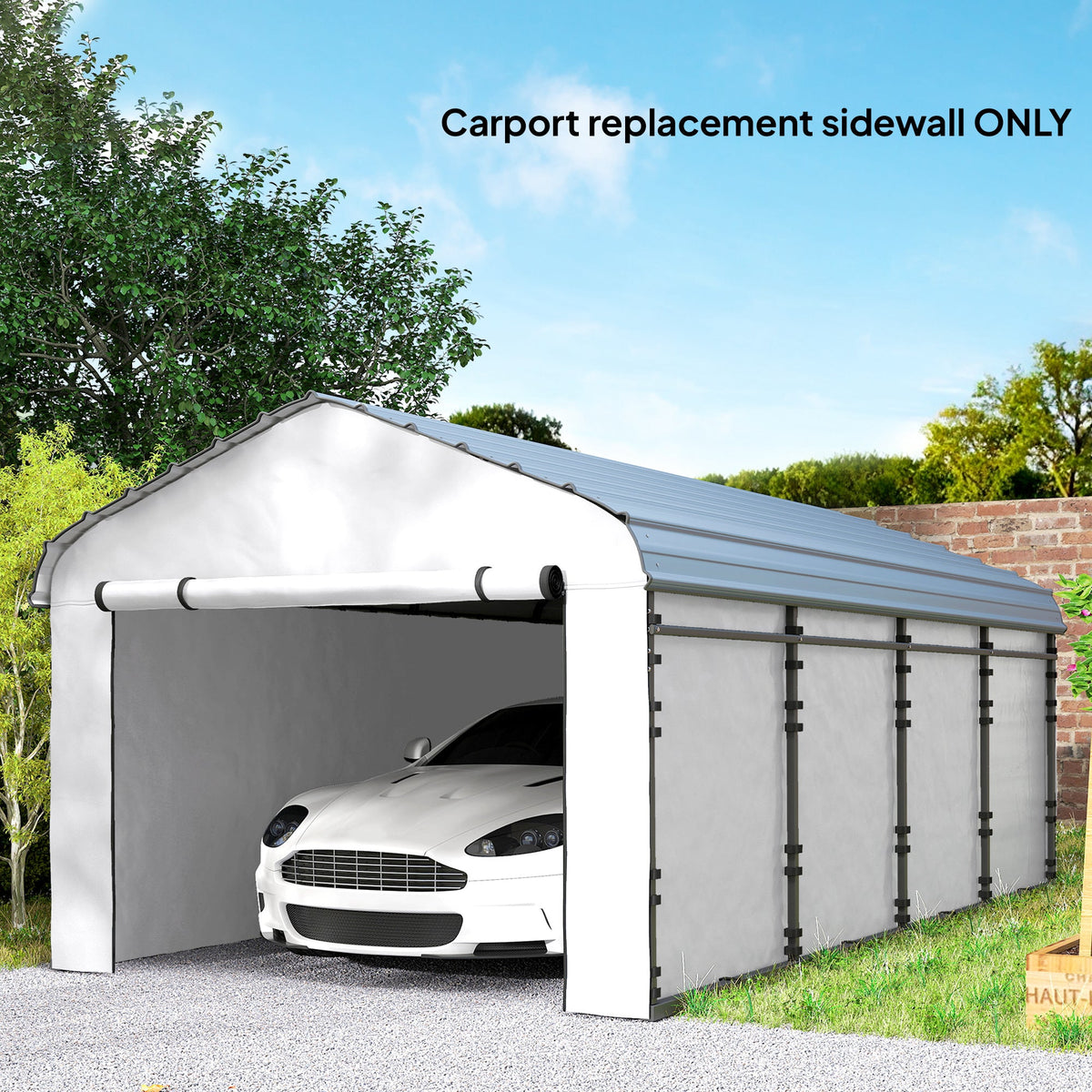 Carport Sidewall Panels Set of 4 for 10' x 15' Structures, White
