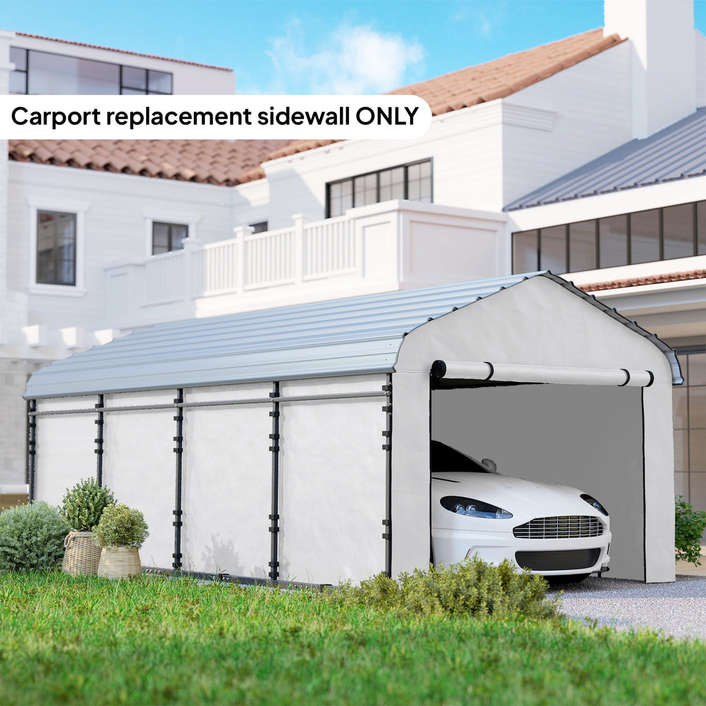 Carport Sidewall Panels Set of 4 for 10' x 15' Structures, White