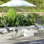 2-Piece Adirondack Chair Cushion Set with Ties, Outdoor Seat Cushions Dark Grey